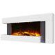 50 In Led Flame Glass Fireplace White Mantel Electric Fire &downlight Wall Mount