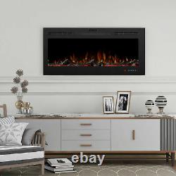 50'' Inch Led Digital Flames White Black Insert Wall Mounted Electric Fire 2021