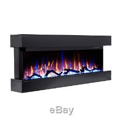 50 Inch Led'digital Flames' Black Mantel Glass Wall Mounted Electric Fire 2019
