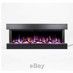 50 Inch Led'digital Flames' Black Mantel Glass Wall Mounted Electric Fire 2020