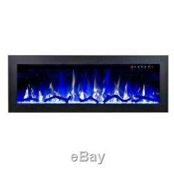 50 Inch'digital Flames' Black Recessed Insert Very Thin Border Electric Fire