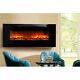 50 Inch Wall Mounted Electric Fire Black Flat Glass With Remote Control