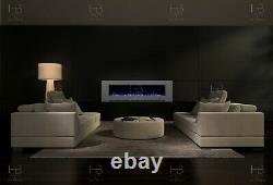 50 or 60 Inch White Black Grey Wall Mounted Flush Electric Fire Stunning Feature