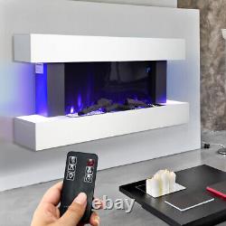 52inch 2kW Electric Fireplace Suite Wooden Surround Remote Control LED Flame