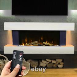 52inch 2kW Electric Fireplace Suite Wooden Surround Remote Control LED Flame