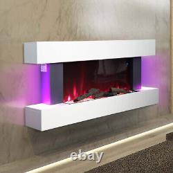 52inch 2kW Electric Fireplace Suite Wooden Surround Remote Control LED Flame