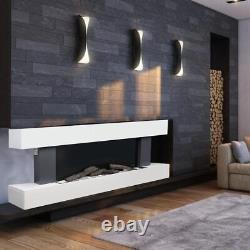 52inch 2kW Electric Fireplace Suite Wooden Surround Remote Control LED Flame