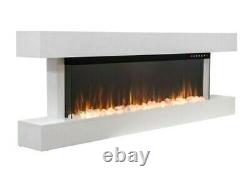 55 Inch Black White Mantel Wall Mounted Electric Fire 3 Sided Glass New 2020