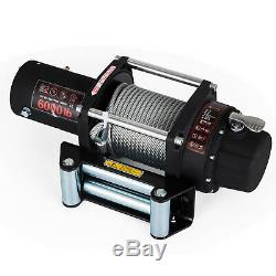 6000LBS 12V Recovery Electric Winch Series Wound Gear Train Remote Control