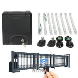 600KG Automatic Electric Sliding Gate Opener Kit Door 2 Remote Control Racks