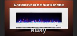 60 Inch Led'digital Flames' White / Black Glass Wall Mounted Electric Fire 2019