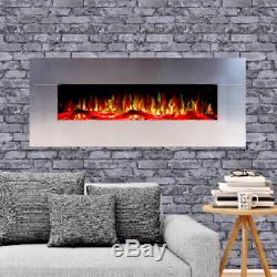 60 Inch Luxury Led Digital Flames Stainless Steel Wall Mounted Electric Fire