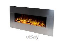 60 Inch Luxury Led Digital Flames Stainless Steel Wall Mounted Electric Fire