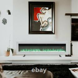60 Slim Wide Electric Fireplace Wall Mount Recessed Into Fire 9 Fuel Bed Colors
