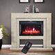 7 Colour Electric Fireplace With Surround And Remote Adjustable Fire Log Flame