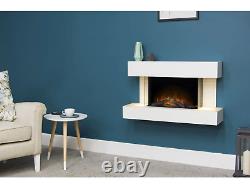 Adam Altair Wall Mounted Electric Fire Suite + Downlights & Remote Control Pure