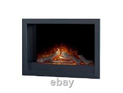 Adam Toronto Electric Wall Inset Fire + Logs & Remote Control Black