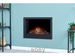 Adam Toronto Electric Wall Inset Fire + Logs & Remote Control Black