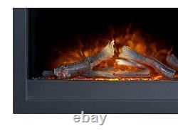 Adam Toronto Electric Wall Inset Fire + Logs & Remote Control Black