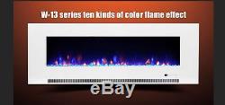 BRANDED'DIGITAL FLAMES' 50 / 60 Inch LED White Black Wall Mounted Electric Fire