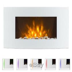 B-Stock Electric Fireplace Heater Modern Fire Flame Effect Wall Mounted Remote