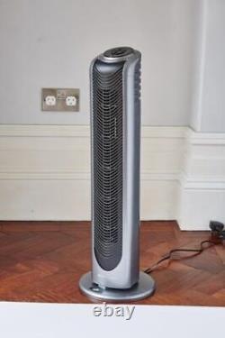 Bionaire Oscillating Tower Fan with Remote Control & Timer, Silver/Black