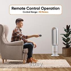 Bladeless Cooling Fan with Remote Control Low Noise Tower Fan Office and Bedroom
