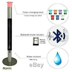 Bluetooth Electric Patio Heater LED Lights & Remote 1500w Water Resistant