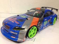 Bmw Z4 Large Drift Radio Remote Control Car 1/10 Rechargeable Fast 20mph Blue