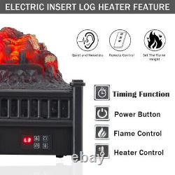 Burning Remote Control Electric Fireplace Insert Log Heater LED Flame Fire Stove