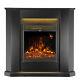 Corner Electric Fireplace Remote Control Triangle Led Log Fire Modern Mantle