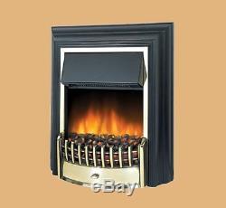 Dimplex Cheriton Freestanding Optiflame Electric Fire Black/Brass Real Coals