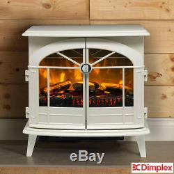 Dimplex Electric Fireplace Stove Heater LED Log Burner Fire Flame Effect White