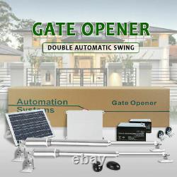 Double Swing Automatic Gate Opener Kit 600KG Remote Control Solar Panel Battery