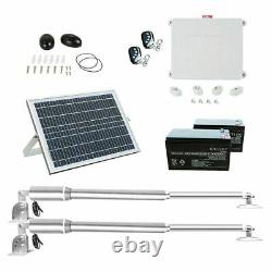 Double Swing Automatic Gate Opener Kit 600KG Remote Control Solar Panel Battery