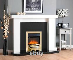 ELECTRIC FIRE BRASS BLACK COAL FLAME REMOTE CONTROL FREESTANDING or INSET BNIB