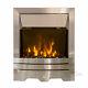 Electric Silver Flat Flush Wall Remote Pebble Coal 2kw Led Fire Freestanding