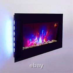 EX-DEMO HEATSURE Wall Mounted Electric Fireplace Remote Control LED 7 Color