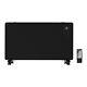 Electriq 2000w Black Designer Glass Heater Wall Mountable Low Energy With Smart