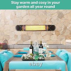 ElectriQ Wall Mounted Electric Patio Heater 2.5kW with Remote Control EIQSTAR