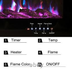 Electric 405060 Insert/Wall Mounted LED Fireplace Wall Inset 9 Flame Color UK