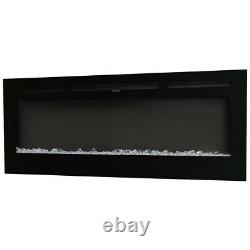 Electric 50inch Wall Mounted Fireplace LED Flame Effect Heater Remote Control UK