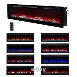 Electric 60 Gas Fire 9 Different flame 14 LED Color Remote Control Fireplace