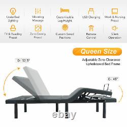 Electric Bed Base for King Mattress with Remote Control Massage and 2 USB Ports