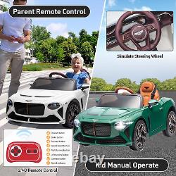 Electric Car for Kids Bentley Licensed 12V Ride On with Remote Control Music LED