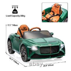 Electric Car for Kids Bentley Licensed 12V Ride On with Remote Control Music LED