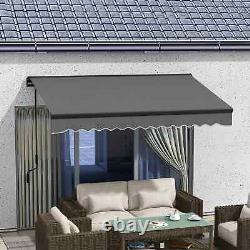 Electric Cassette Awning Garden Patio Retractable Sun Canopy Remote Control Grey