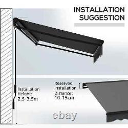 Electric Cassette Awning Garden Patio Retractable Sun Canopy Remote Control Grey