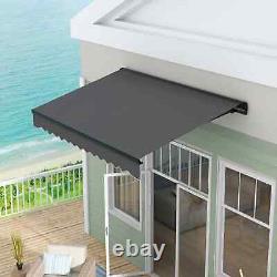 Electric Cassette Awning Garden Patio Retractable Sun Canopy Remote Control Grey