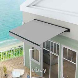 Electric Cassette Awning Retractable Patio Sun Canopy Shade Remote Control Grey